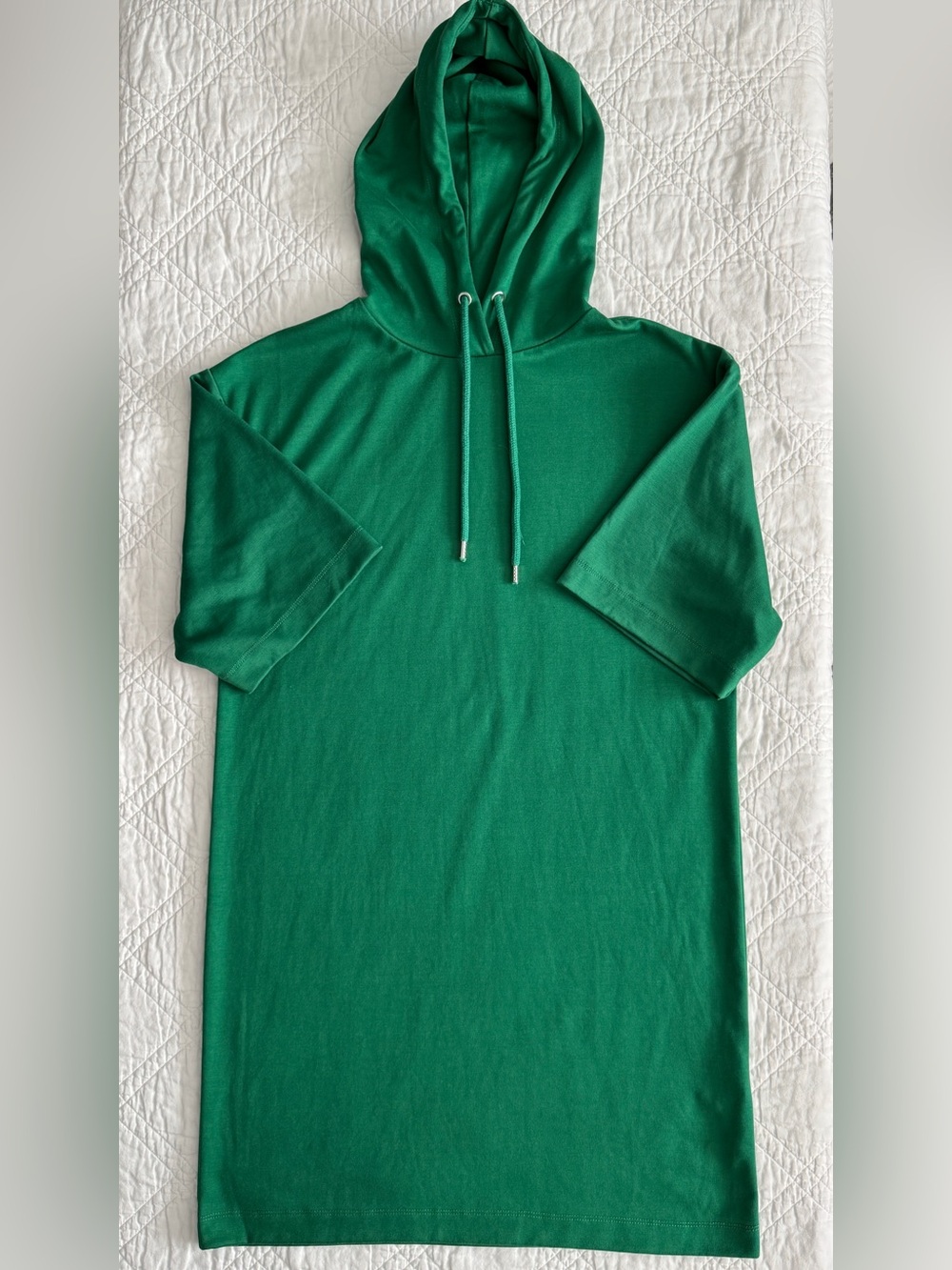 B.Young Green Hooded Short-Sleeve Sweatshirt Dress